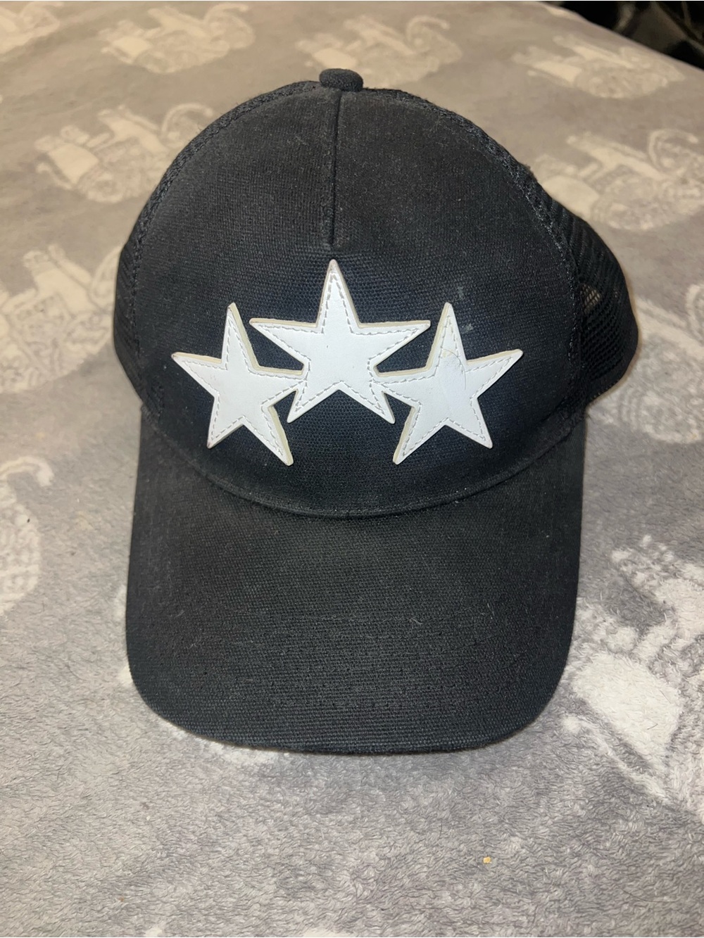 AMIRI Black Triple Star Trucker Hat Snapback Cap